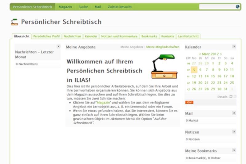 Über die E-Learning-Plattform ILIAS können Texte und Arbeitsmaterialien ausgetauscht werden und Dozenten und Studierende miteinander diskutieren. (Screenshot: Tom Leonhardt)