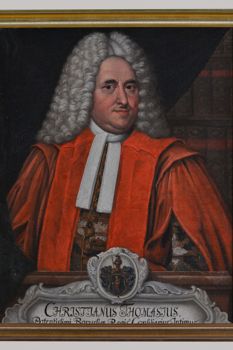 Christian Thomasius shown in a painting which is owned by the University.
