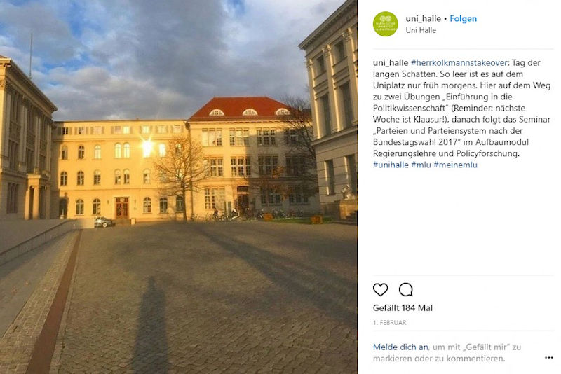 Dr. Michael Kolkmann zeigte beim Takeover den Uni-Alltag aus Sicht eines Dozenten an der Uni Halle.