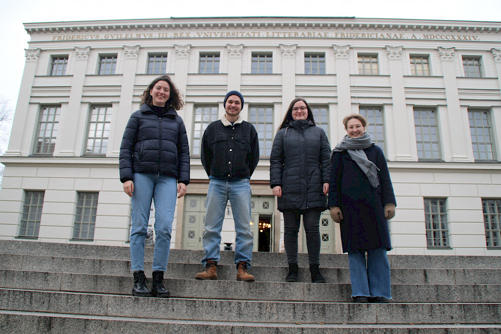 Erfolgreich beim Moot Court: Emma Corberó Buck, Malte Sandmann, Annika Becht und Marie Rapp (von links).