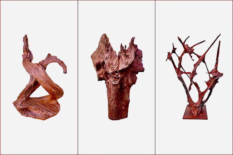 Drei der von Peter Wycisk geschaffenen Skulpturen