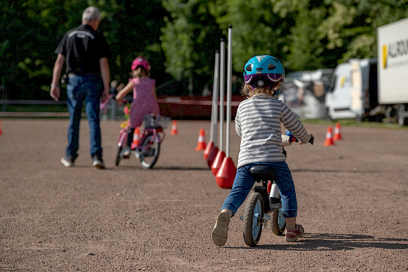 Der Fahrradparcours der Verkehrswacht Halle war gut besucht.