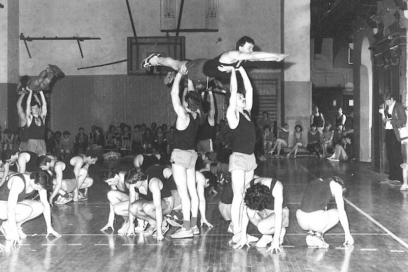 Training der halleschen Sportstudenten für die Sportschau zum VII. Turn- und Sportfest der DDR  1983 in Leipzig