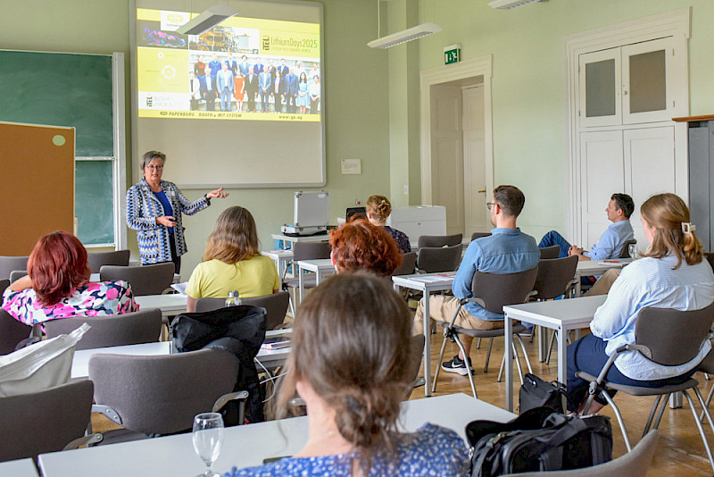 Angela Papenburg, Stifterin von Deutschlandstipendien an der MLU, leitete einen Workshop zur Rolle des Stipendiums bei der Fachkräftegewinnung.