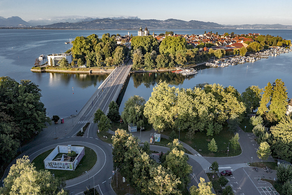 Die Insel von Lindau, auf der die Nobelpreisträgertagungen stattfinden.