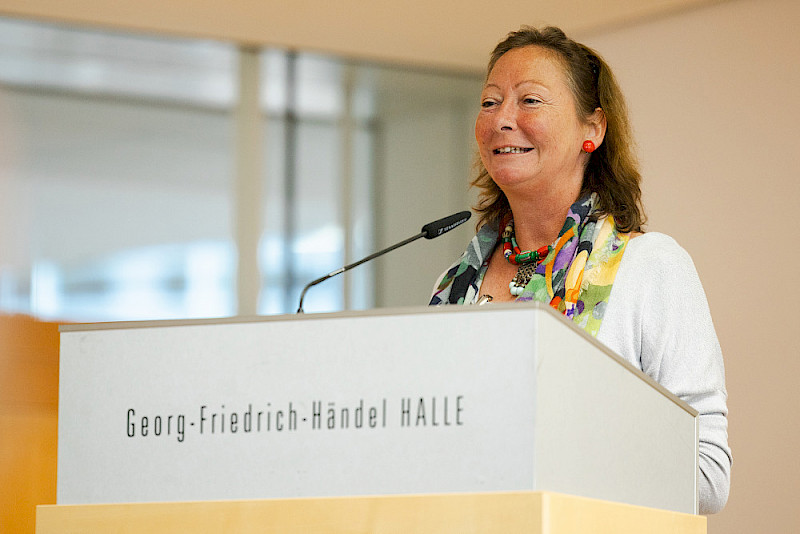Prorektorin Christine Fürst sprach zur Eröffnung des Forums in der Händel-Halle.